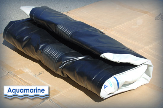 Unfold inflatable boat from a storage bag