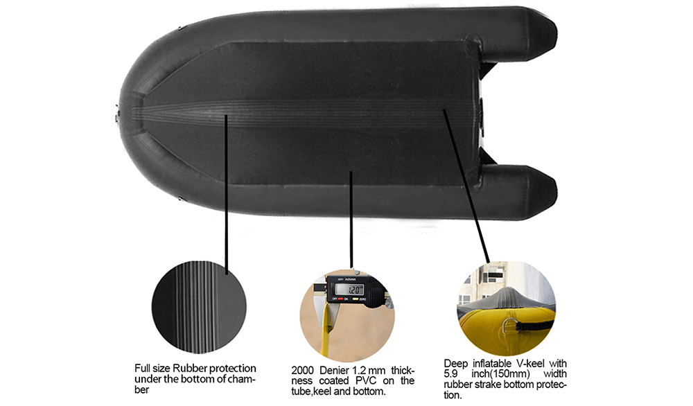 10 ft  inflatable boat  dinghy Bottom view