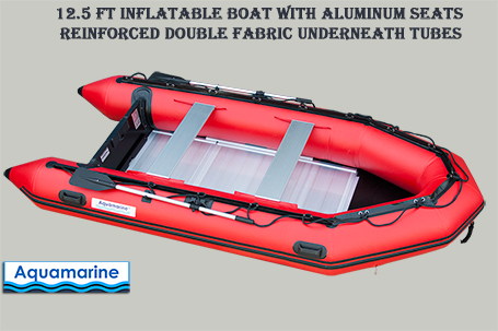 12 ft inflatable boat with aluminum floor fishing sport red