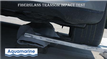 Fiberglass impact test  for inflatable boat