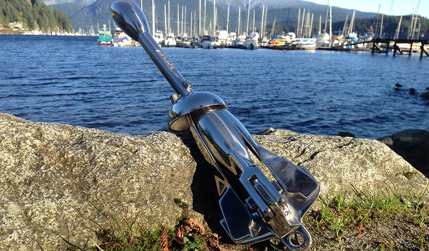 Folded view of Grapnel anchor 3 kg stainless steel 7 lb