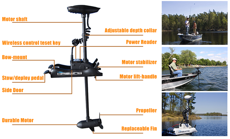 Accessories for Cayman B Wired Foot Controller-Cayman B 55 lbs Electric Motor Bow Mount