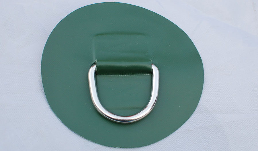 tow d-ring on PVC patch 6 inches green
