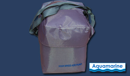Storage bag with pump for inflatable boat