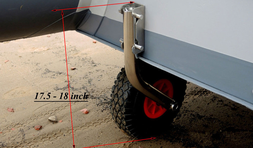 Accessories for 7.5 ft inflatable boat with ALUMINUM FLOOR-Launching Wheels Set Inflatable boat STAINLESS QUICK RELEASE
