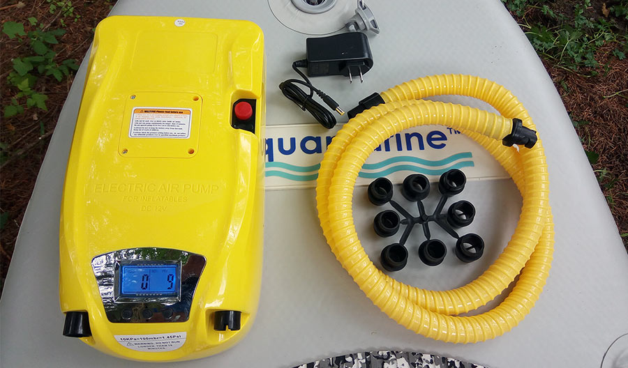 electric pump for inflatable boat with built in battery