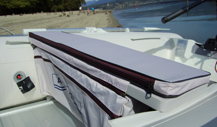 cushion for inflatable  boat with detachable underseat bag
