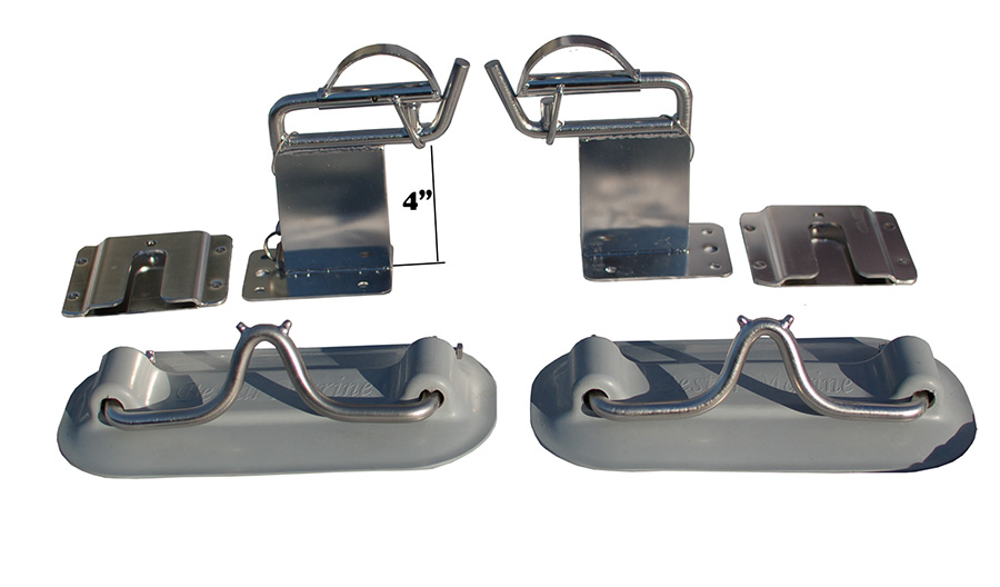 Davit system with 4 in raised heads for inflatable dinghy